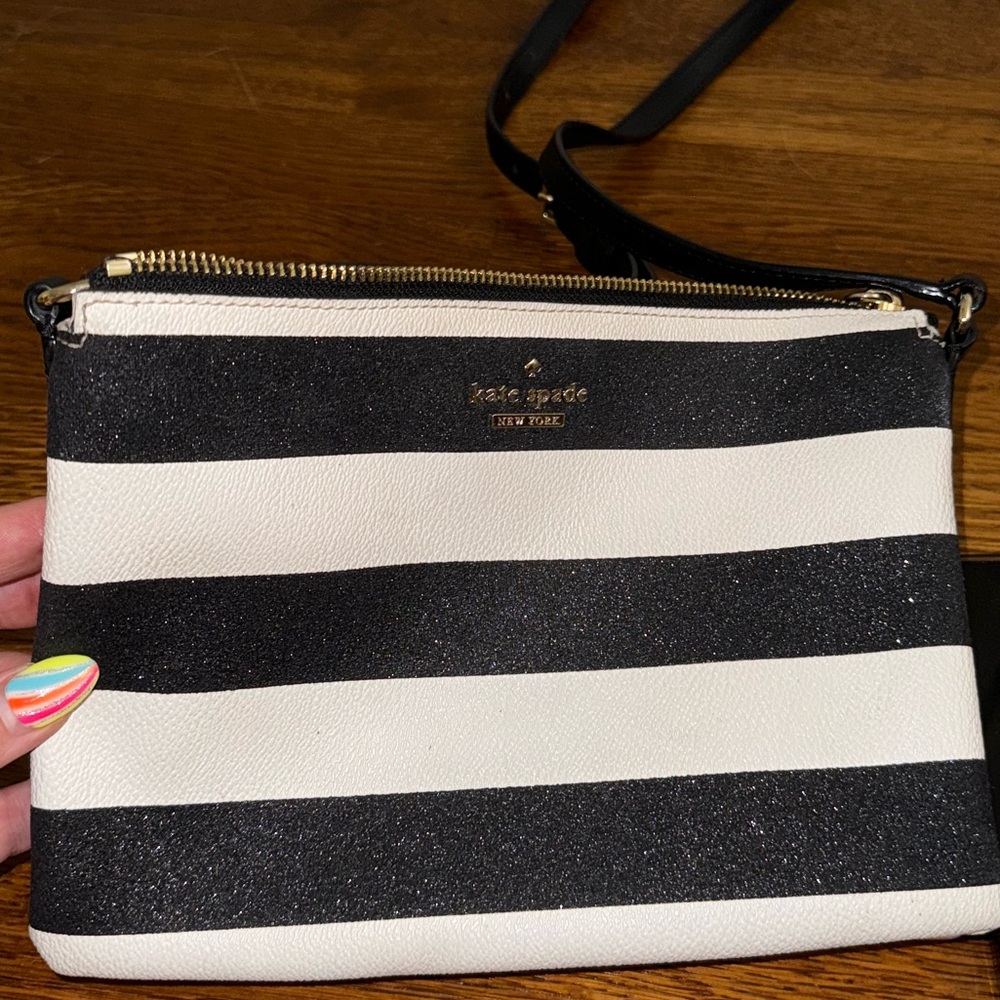 Glitter Black and White Kate Spade Crossbody